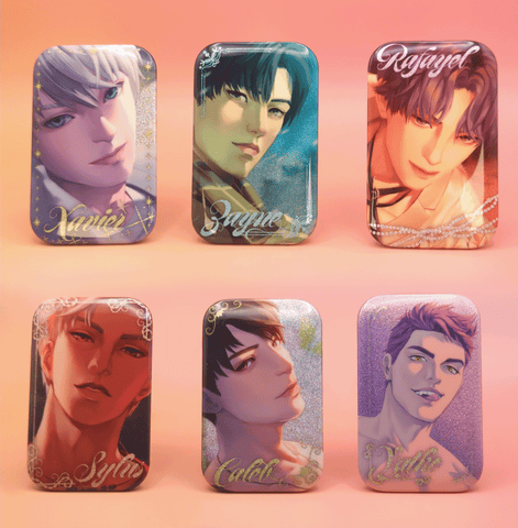 LADS Holographic Rectangle Button Badges - 6 Designs - Love and Deepspace